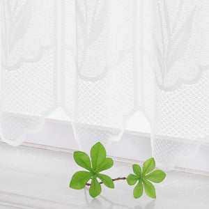 Sheer Cafe Curtain with Tulip Pattern