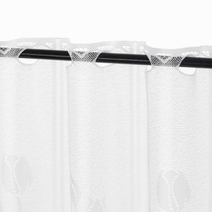 Sheer Cafe Curtain with Tulip Pattern