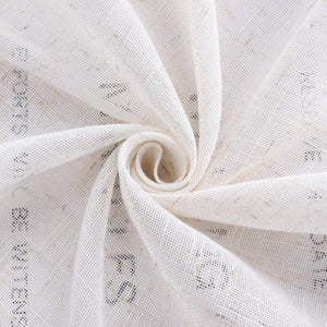 Roman Shade Semi-Sheer Coarse Linen Texture Natural with Tab Tops 1 Piece
