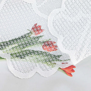 Sheer Cafe Curtain with Tulip Pattern