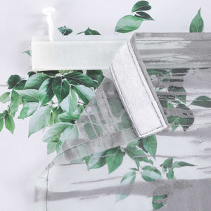 Curtain with Wavy Circle Pattern - Curtain-Tape Hanging Set of 2 - Gray, W x H 57 x 245cm