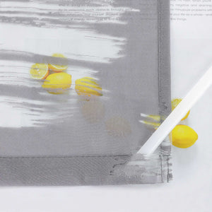 Curtain with Wavy Circle Pattern - Curtain-Tape Hanging Set of 2 - Gray, W x H 57 x 175cm