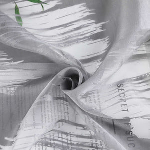 Curtain with Wavy Circle Pattern - Curtain-Tape Hanging Set of 2 - White, W x H 57 x 245cm