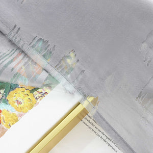 Curtain with Wavy Circle Pattern - Curtain-Tape Hanging Set of 2 - Gray, W x H 57 x 225cm