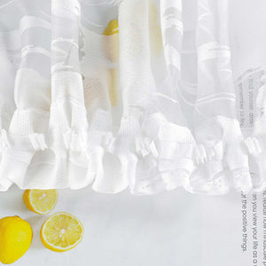 Curtain with Wavy Circle Pattern - Curtain-Tape Hanging