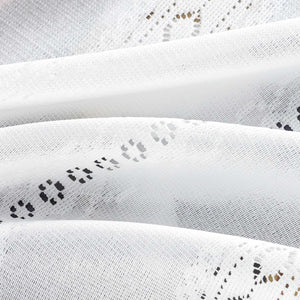 Sheer Triangular Curtain with Diamond Embossing and Tassel 1 Piece