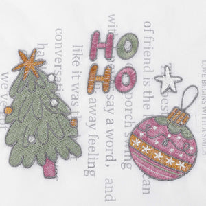Cafe Curtain Christmas Sheer Polyester with Red Trim and Embroidery Fir Tree Christmas Ornaments - Red, W x H 120 x 60cm