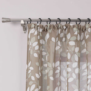 Curtain with Floral Pattern Light-Filtering 1 Piece - Brown, W x H 140 x 225cm