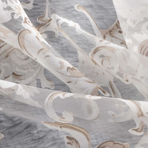 Elegant Curtain with Phoenix-Flower Pattern - Sheer Voile Grommet Curtain Panel