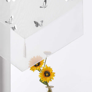 Cafe Curtain with Butterfly Pattern Sheer 1 Piece