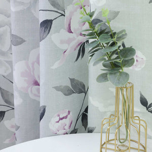 Blackout Grommet Curtain with Floral Pattern Thermal 1 Piece