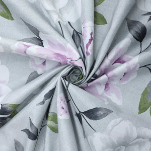 Blackout Grommet Curtain with Floral Pattern Thermal 1 Piece - White, Grommet Panel