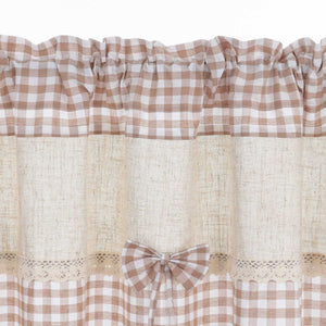 Country Style Cafe Curtain with Check Pattern