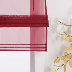Roman Shade with Rod Pocket Sheer Airy Solid Color 1 Piece - Brown, W x H 60 x 155cm