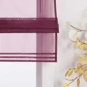 Roman Shade with Rod Pocket Sheer Airy Solid Color 1 Piece