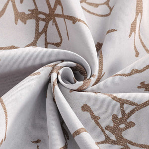Blackout Grommet Curtain with Branch Print Thermal 1 Piece
