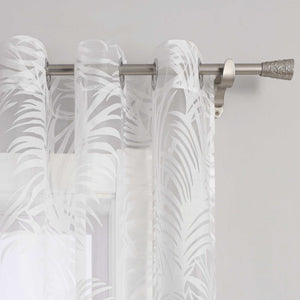 Curtain in Burnout Fabric with Leaves Pattern 1 Piece