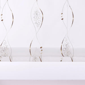 No-Drill Sheer Roman Shade with Grommets, U-Hooks and Embroidery