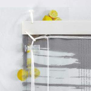 Roman Shade with Wavy Circle Pattern - Track Hanging - Gray, W x H 120 x 140cm