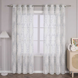 Curtain with Vine Pattern Grommet Curtain Panel 1 Piece
