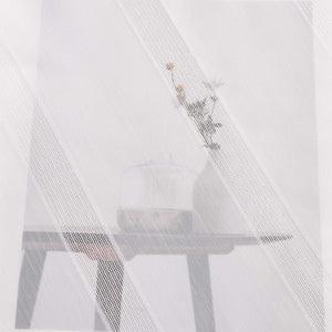Cafe Curtains with Tab-Top Hanging Set of 2 Short Curtains - White, W x H 60 x 120cm