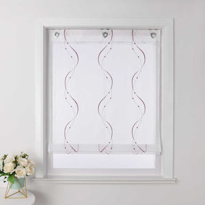 Roman Shade No-Drill with U-Hooks and Embroidery 1 Piece