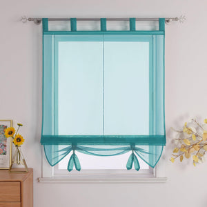 Roman Shade with Curtain Tape Sheer Window Decor Breathable 1 Piece - Green, W x H 80 x 155cm