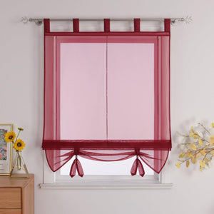 Roman Shade with Curtain Tape Sheer Window Decor Breathable 1 Piece - Blue, W x H 120 x 155cm