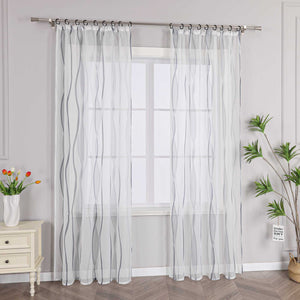 Curtain with Curtain Tape - Colorful Wave Pattern 1 Piece - Purple, W x H 140 x 145cm
