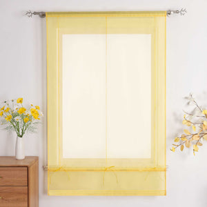 Roman Shade with Rod Pocket Sheer Airy Solid Color 1 Piece - Gray, W x H 120 x 155cm