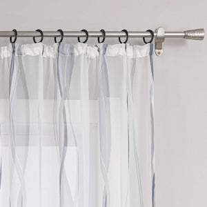 Curtain with Curtain Tape - Colorful Wave Pattern 1 Piece - orange, W x H 140 x 145cm