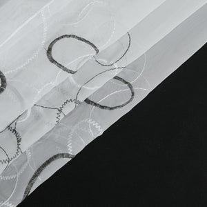 Cafe Curtain Sheer Circle Pattern Light-Filtering 1 Piece - Gray, H x W 30 x 128cm