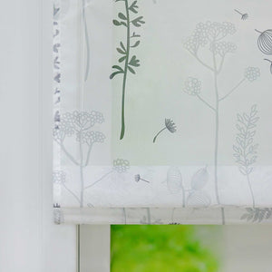 Roman Shade with Tab-Top Hanging with Chinese-Lantern Flower Pattern Semi-Sheer - Sand, W x H 100 x 140cm