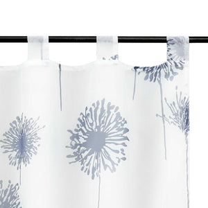 Tab-Top Cafe Curtain Sheer Dandelion Pattern 1 Piece - White, H x W 60 x 140cm