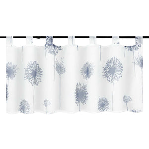 Tab-Top Cafe Curtain Sheer Dandelion Pattern 1 Piece - White, H x W 60 x 90cm