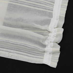 Curtain Set of 2 Voile Curtains with Stripes Sheer - White, Grommet Panel