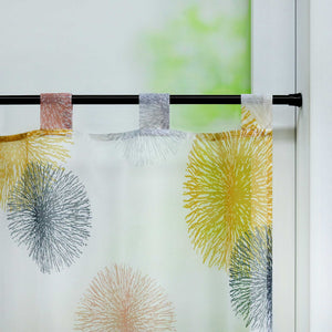 Cafe Curtain with Fireworks Pattern Light-Filtering 1 Piece - Yellow, H x W 60 x 120cm