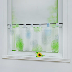 Cafe Curtain with Fireworks Pattern Light-Filtering 1 Piece - Green, H x W 60 x 140cm