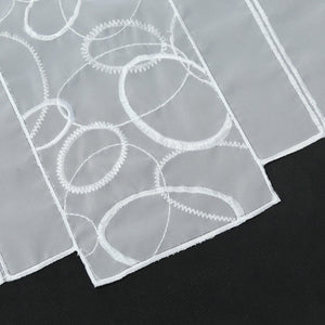 Cafe Curtain Sheer Circle Pattern Light-Filtering 1 Piece - White, H x W 45 x 128cm