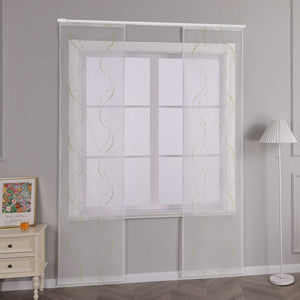 Hook-and-Loop Sliding Panel Curtains with Wave Pattern with Hook-and-Loop Tape 2 Pieces - Purple, W x H 57 x 145cm