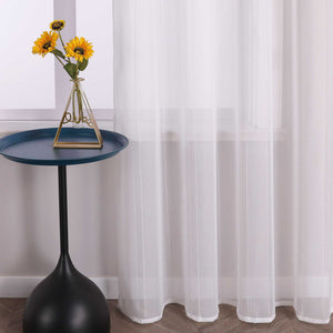 Tab-Top Curtain with Stripes Solid Color Sheer Light-Filtering