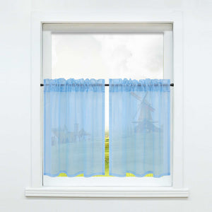 Cafe Curtain with Rod Pocket Gatherable 2 Pieces