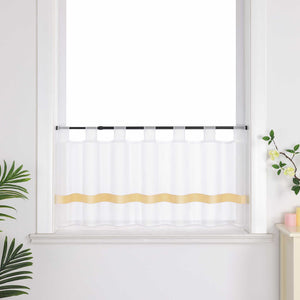 Cafe Curtain with Satin Ribbon Sheer 1 Piece
