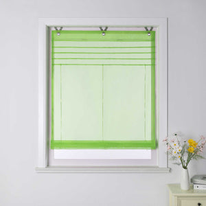 Roman Shade with V-Shaped Tabs Light-Filtering Solid Color Height-Adjustable 1 Piece - Brown, W x H 80 x 140cm