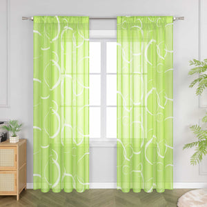 Curtain with White Circle Pattern & Drawstring (1 Piece) - Brown, W x H 140 x 175cm