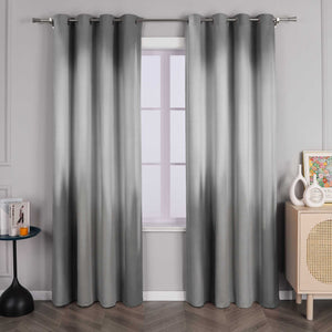Blackout Curtain with Gradient Grommet Curtain Panel 1 Piece - Orange, H x W 145 x 135cm
