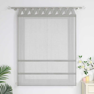 Delien White Roman Shade with Tab-Top Hanging