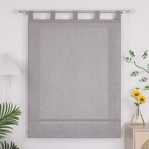 Roman Shade with Tab-Top Hanging Kitchen Curtains 1 Piece - Brown, W x H 60 x 140cm