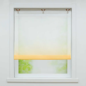Roman Shade with V-Shaped Tabs Gradient Color Sheer Light Filtering Airy 1 Piece - Green, W x H 100 x 130cm
