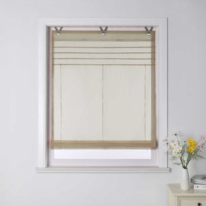 Roman Shade with V-Shaped Tabs Light-Filtering Solid Color Height-Adjustable 1 Piece